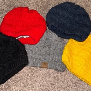 Cozy Women’s Satin Lining Knit Beanie Set - Red, Black, Gray, Yellow, Navy
